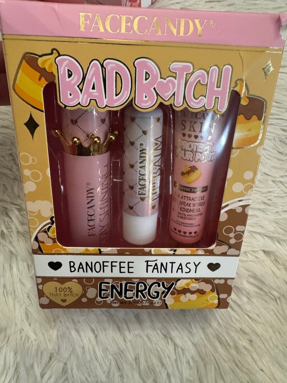 Face Candy Banoffee Fantasy Energy set with 3 products for your lips